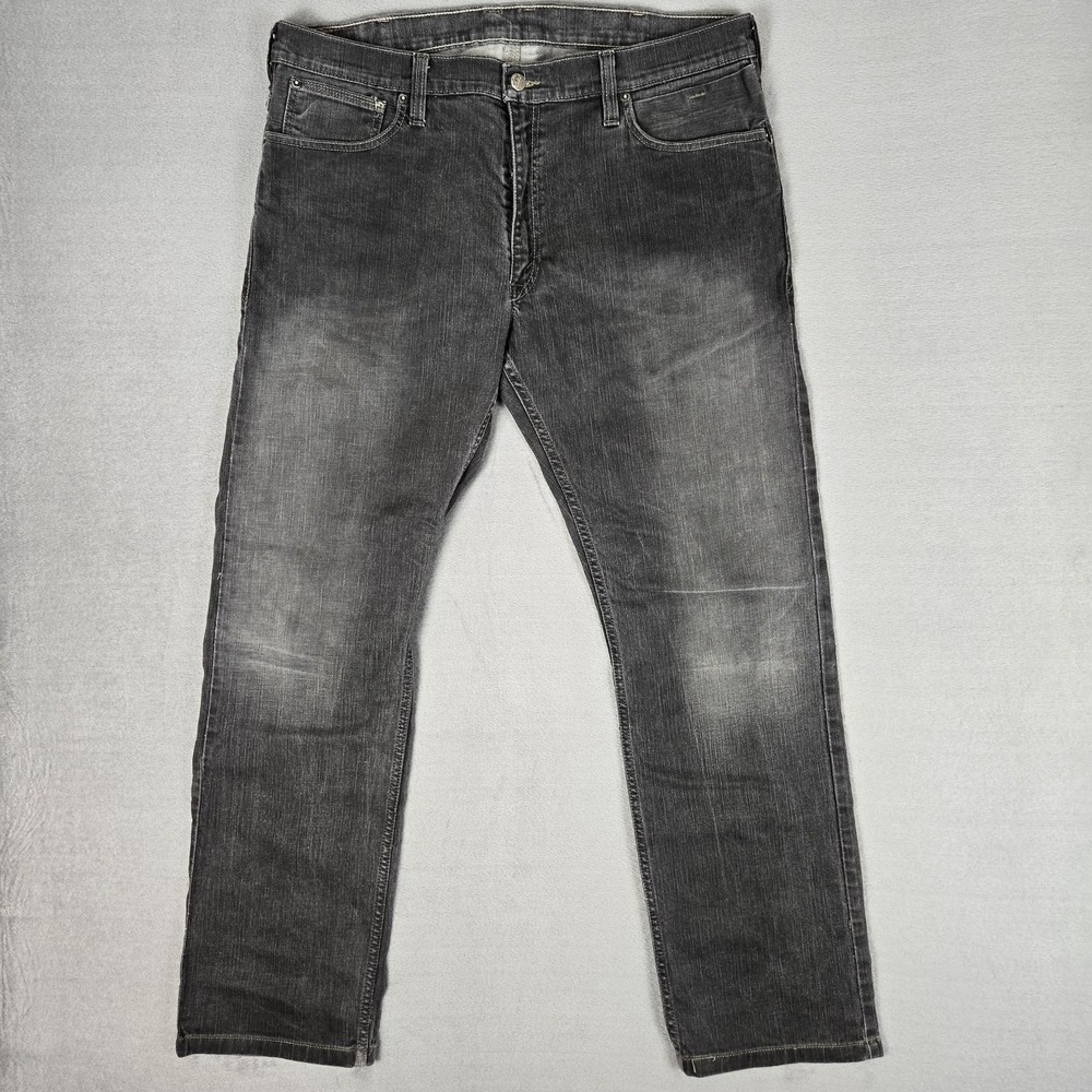 Vintage Levis 514 Jeans Mens 40x32 Slim Straight Black Denim Dark Wash Pants Y2k